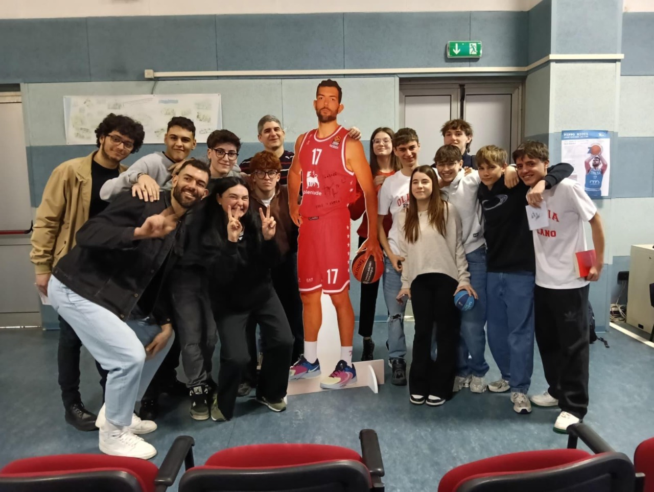 Giampaolo Ricci, capitano dell’Olimpia Milano, incontra gli studenti all’Istituto Zappa