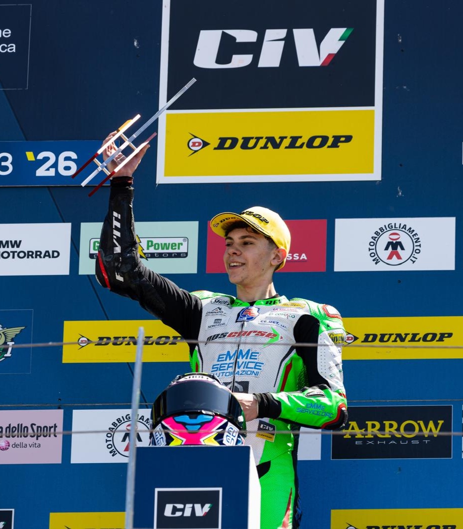 Valentino Sponga in testa al campionato dopo la prima gara