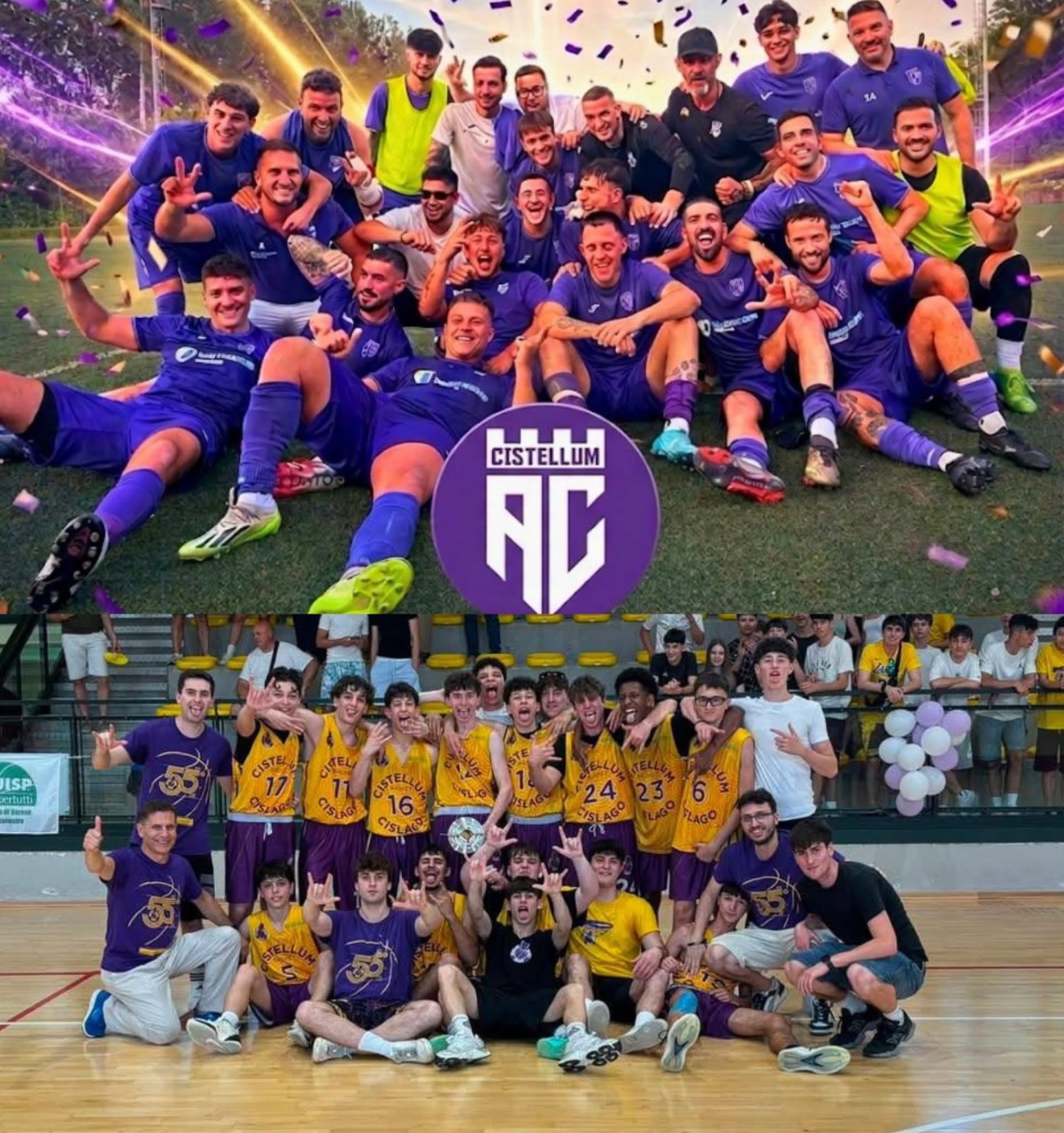 Cistellum in festa: promozione in Prima Categoria per il calcio e titolo provinciale per il basket U17