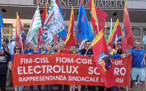 Lavoratori Electrolux e Bcs in presidio al Pirellone