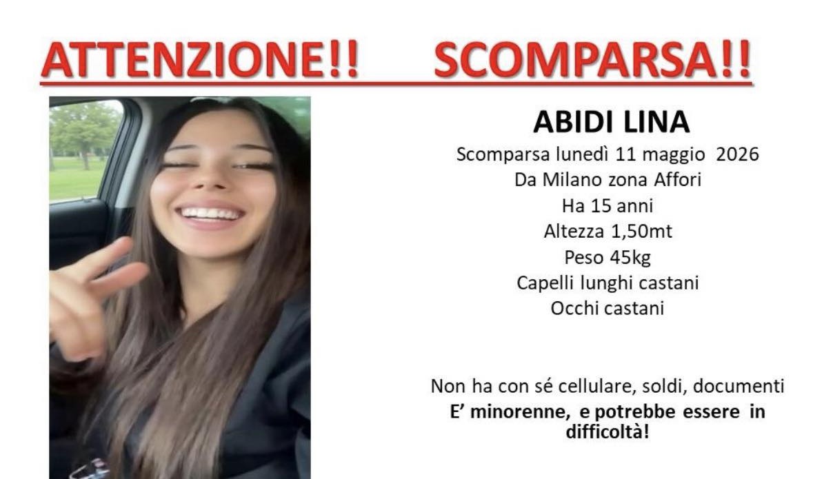 Ricerca di Lina Abidi, 15enne scomparsa da Milano l’11 maggio