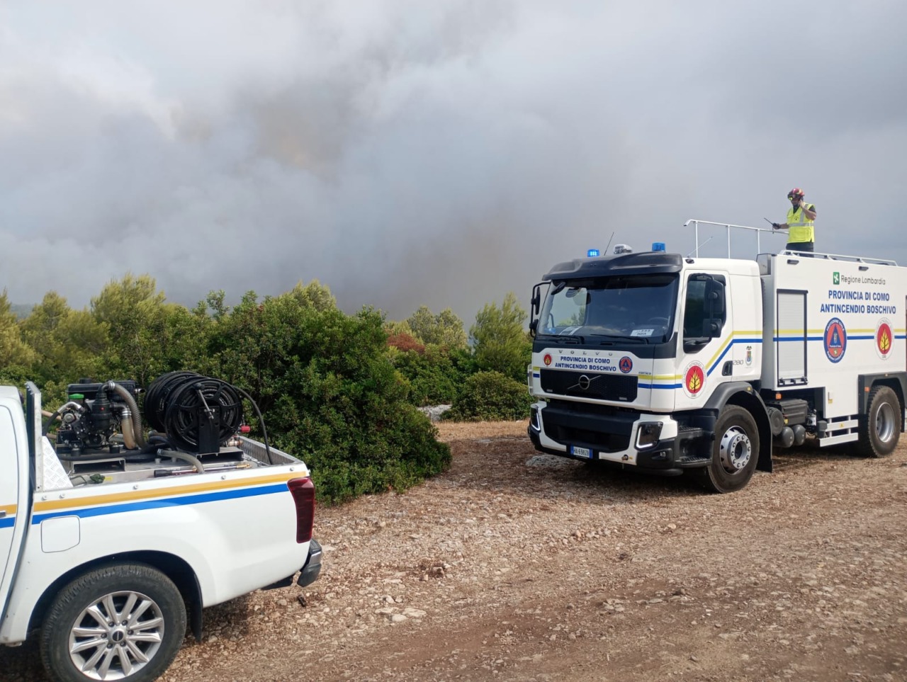 La Provincia di Como mobilitata per spegnere gli incendi nel Gargano