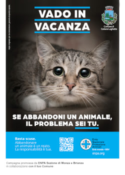 Il Comune di Lazzate sostiene la campagna Enpa contro l’abbandono degli animali